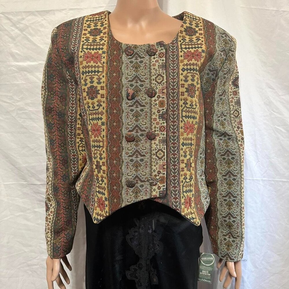 NWT Tapestry structured vintage jacket Le Château Made in Canada size S / 4